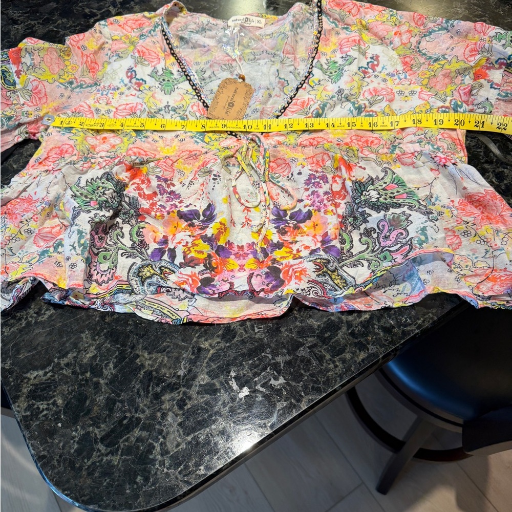 NATURAL LIFE Multicolor Floral Blouse - Picture 9 of 9